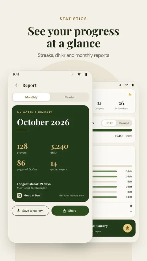 See your progress at a glance